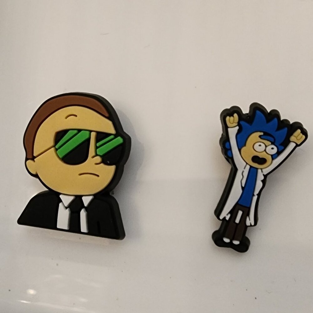 Rick and Morty set of 2 Croc-style Jibbit shoe charms